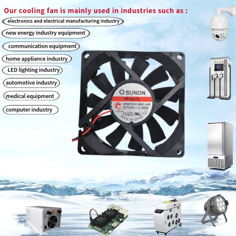 SUNON ME80151V1-000C-A99 8015 DC12V 8cm Original Industrial Main Chassis Dc Axial Cooling Fan