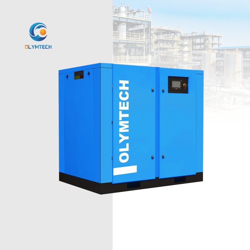 High-Pressure Portable Screw Air Compressor Machine Stationary Configuration With PLC Lubricated Engine and Motor