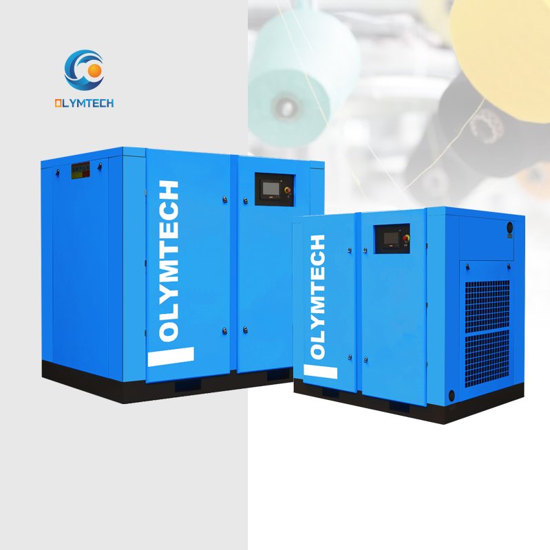 High-Pressure Portable Screw Air Compressor Machine Stationary Configuration With PLC Lubricated Engine and Motor