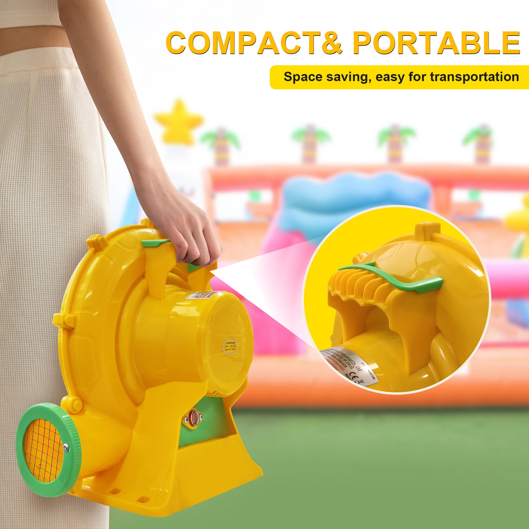 110V 120V 680W Electric Plastic Ventilation Fan Compact Inflatable Sofa Mattress Pump Outdoor Camping Travel Floor RV