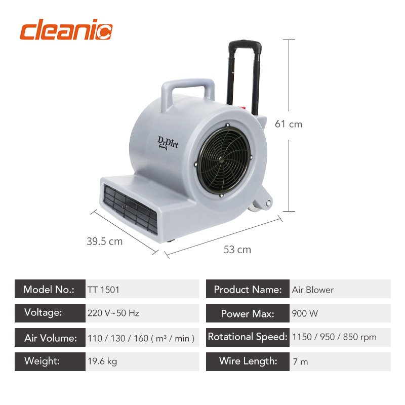 Commercial Cleaning Company Equipment Supplies Electric Portable Carpet Blower Fan Low Noise and New for Floor Drying
