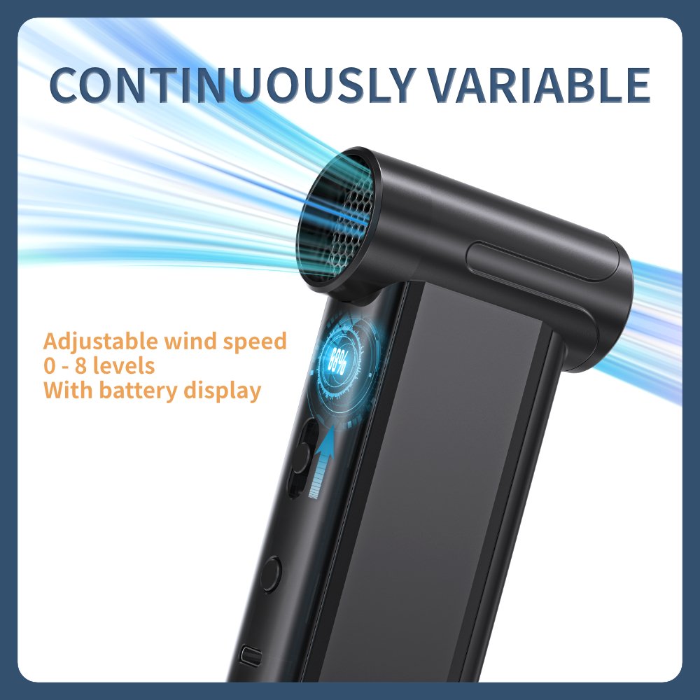 Turbo Jet Fan 8 Speeds Mini Turbo Fan LCD Electric Cordless Air Duster Portable Keyboard Cleaning Turbo Fan Air Blower