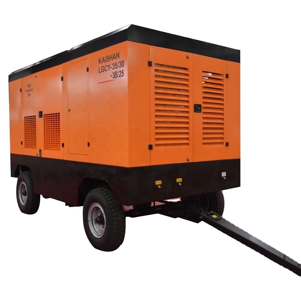Kaishan 13 bar diesel Power Trailer Mounted air Compressor for Drilling Rig