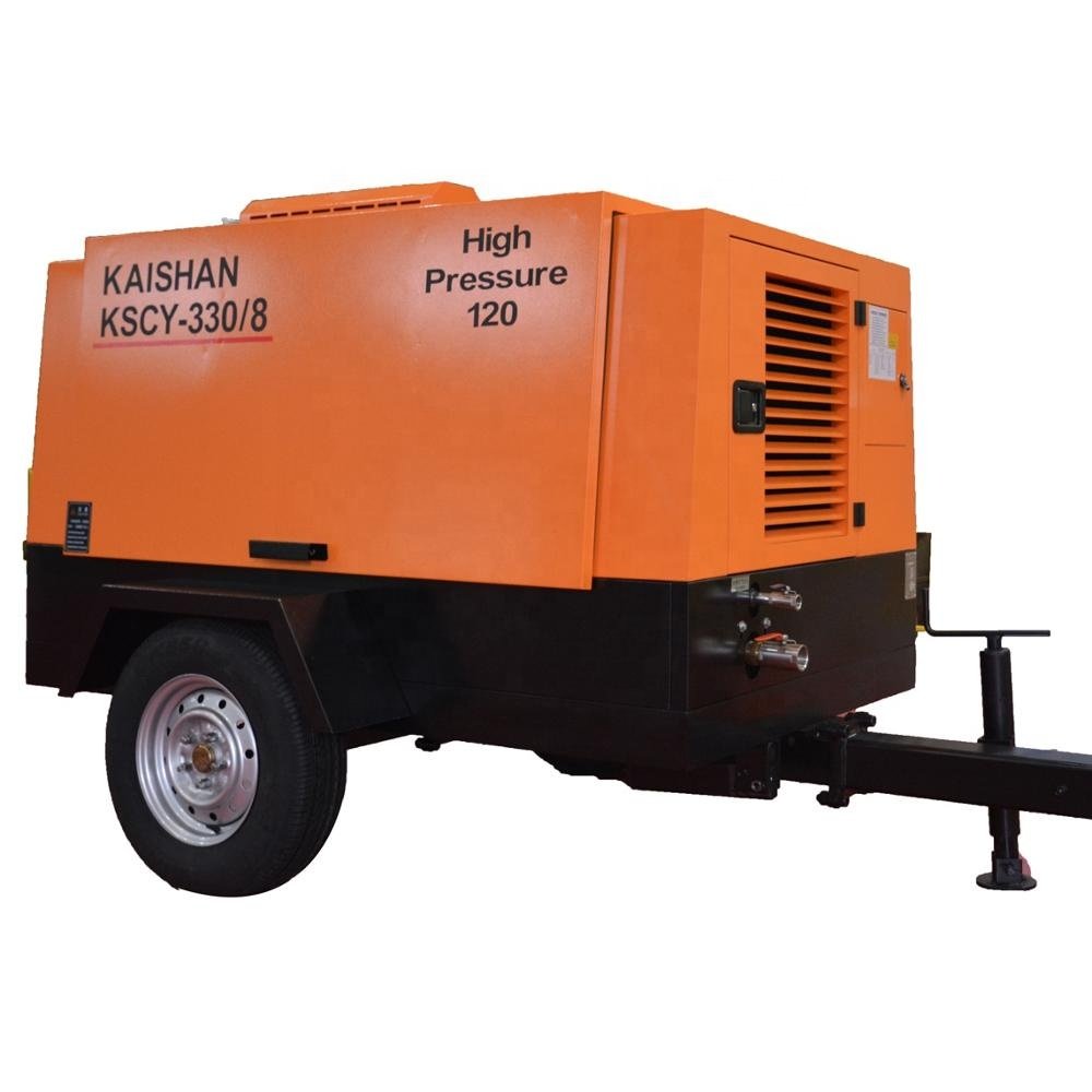 Kaishan 13 bar diesel Power Trailer Mounted air Compressor for Drilling Rig