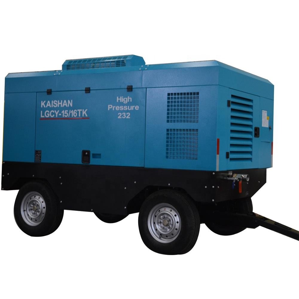 Kaishan 13 bar diesel Power Trailer Mounted air Compressor for Drilling Rig