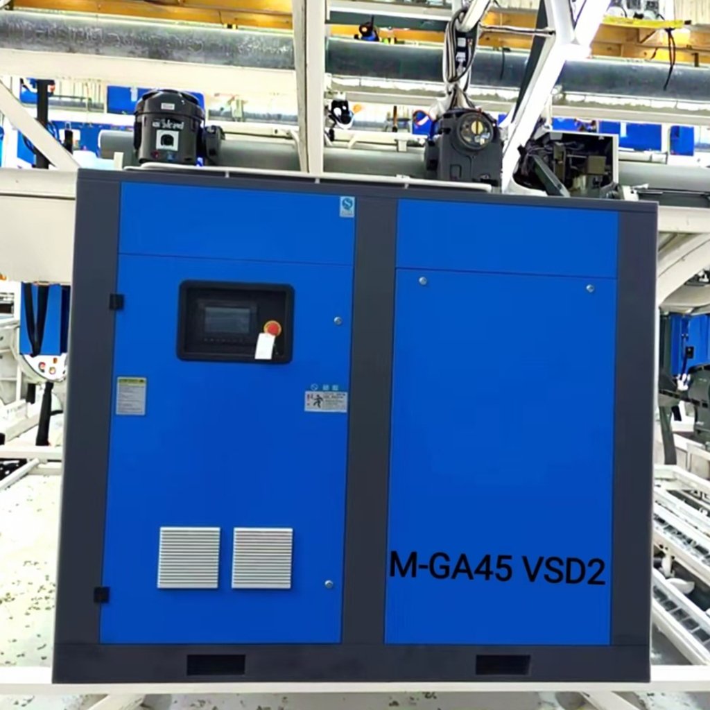 Factory Price 45KW 60HP Two-Stage Permanent Magnet VSD Screw Air Compressor for Food Industry