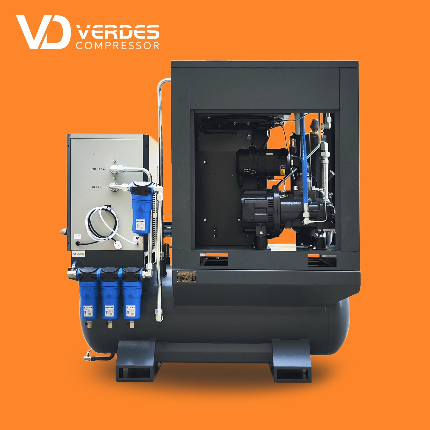 10 15 20 30 hp Compressor De Ar 300 400 500 Litros with Secador De Ar 8 10 15 16 Barras Rotary Screw air Compresor
