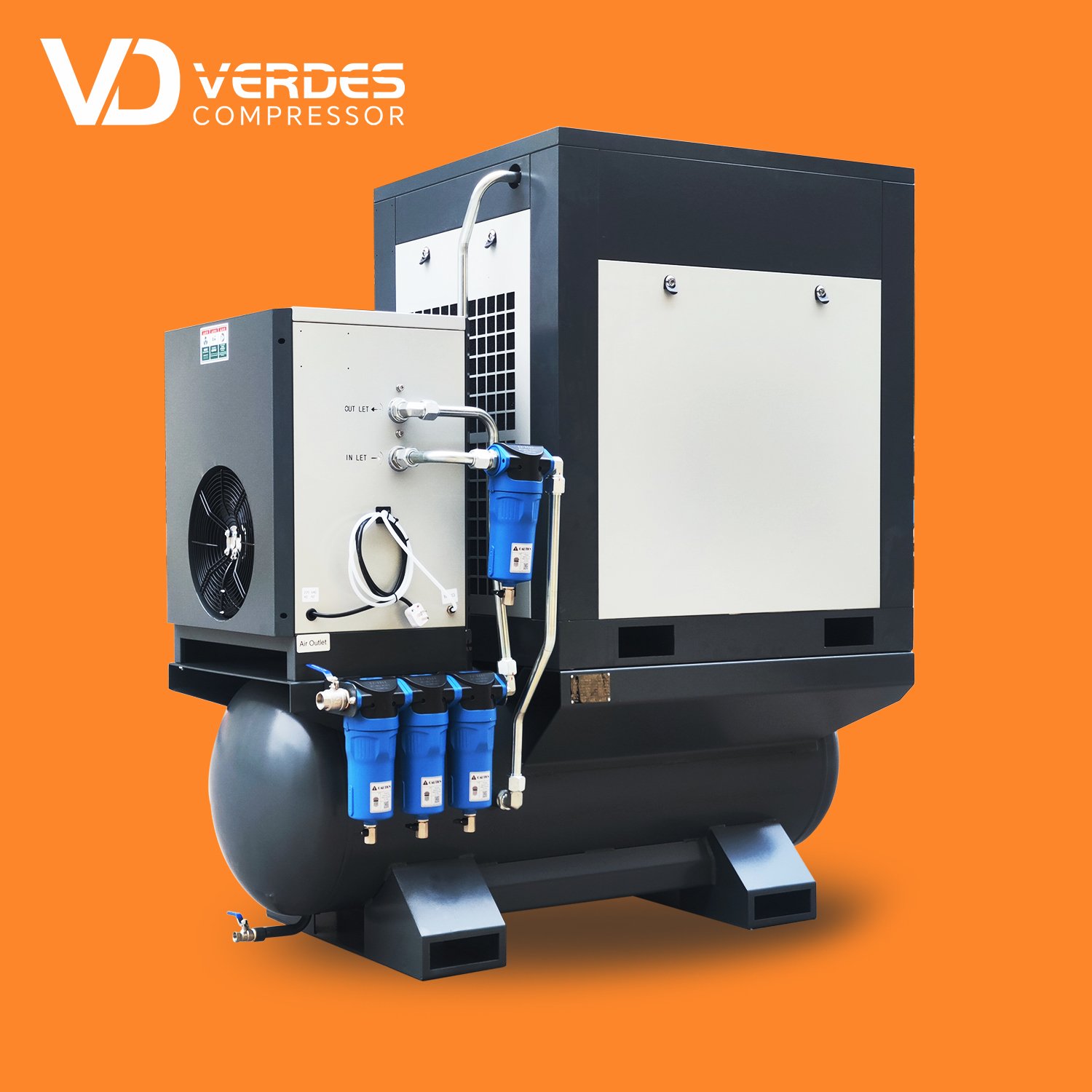 10 15 20 30 hp Compressor De Ar 300 400 500 Litros with Secador De Ar 8 10 15 16 Barras Rotary Screw air Compresor