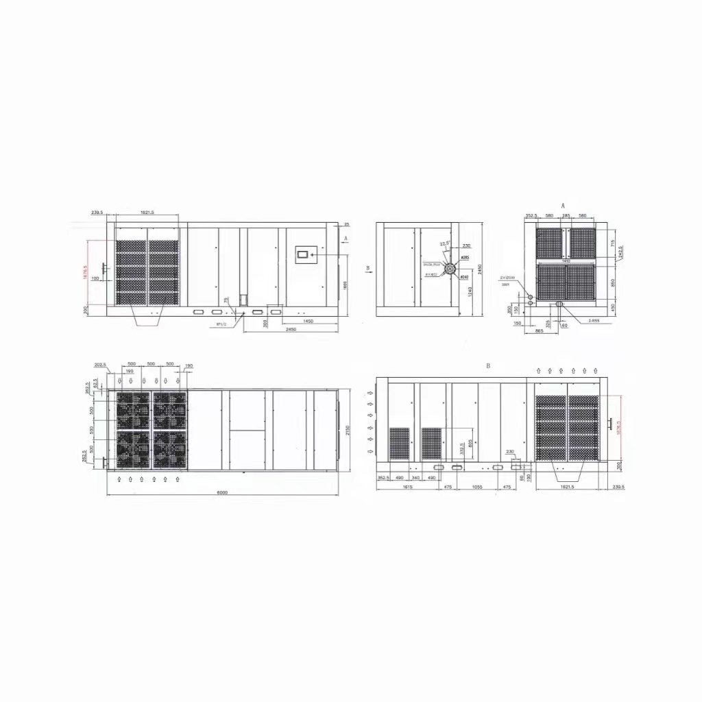 UNITED 0.8Mpa 450KW 6kV/50Hz Two-stage Air Cooled Fixed Screw Air Compressor High Quality