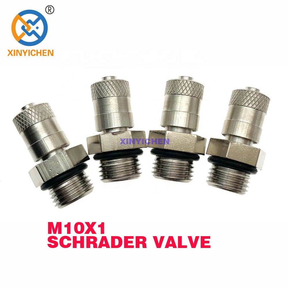 M10X1 Inch NPT MPT Brass Air Compressor Tank Fill Valve Schrader