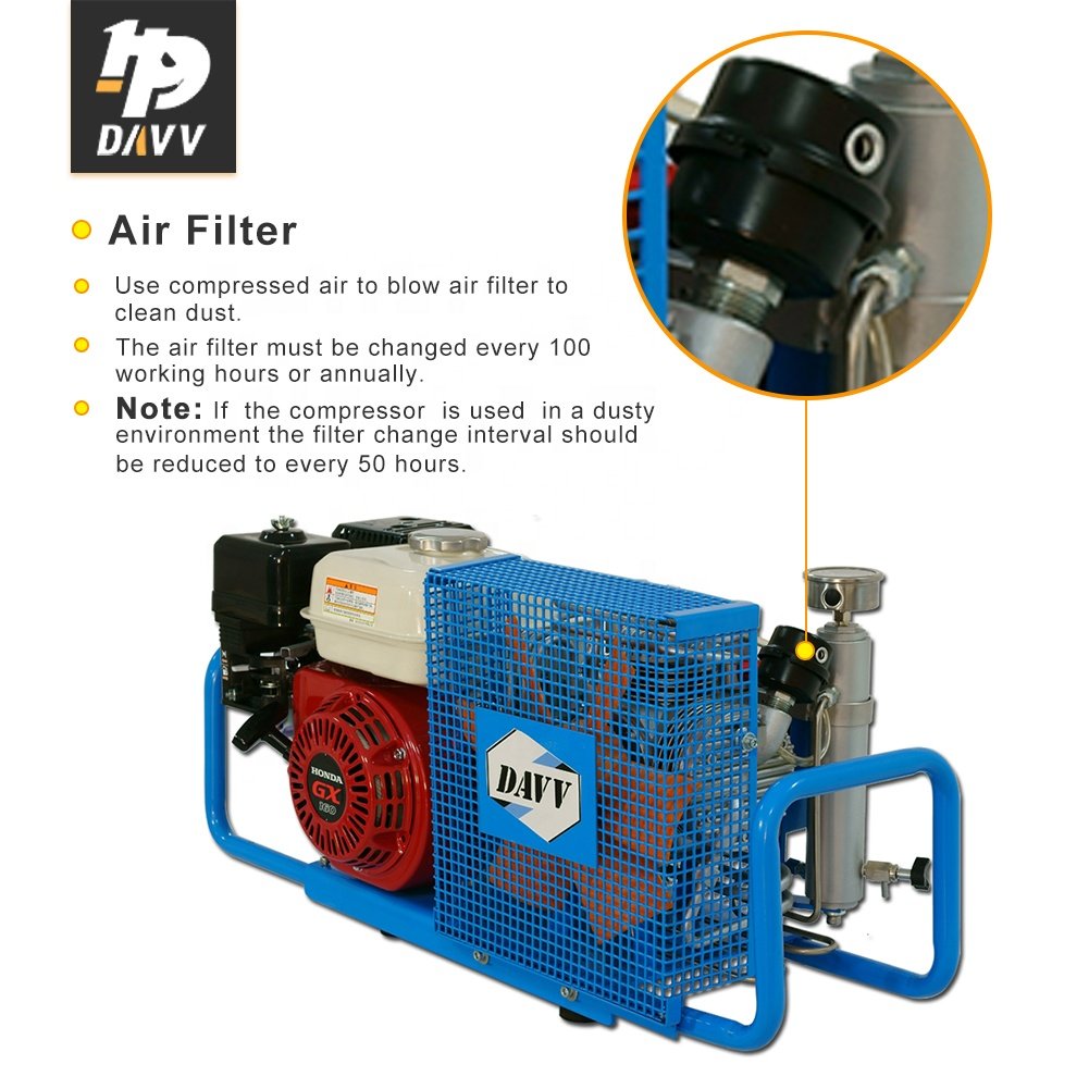 100L/MIN 3.5CFM High Pressure Portable Diving Scuba Breathing Air Compressor for Scba Compressor