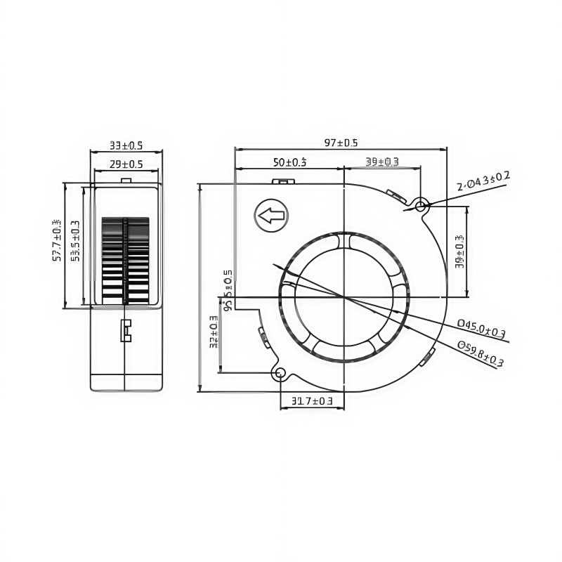 Enhanced motor 9733 Electric Blower 12V Household Small Waste Oil Heating Stove Speed-Adjustable Silent Indoor Fan OEM Supported