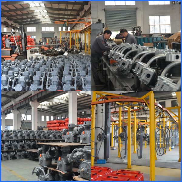 HW15012 Hongwuhuan3 Cylinders Portable Piston Compressor Electric Engine Power Belt Driven Air Compressor