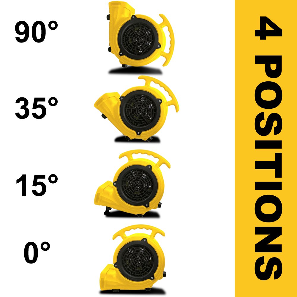 AIRGURU Mini Mighty 1/5Hp 570CFM Air Blower Fan Industrial Axial Flow Floor Drying Blower Stackable Daisy Chain