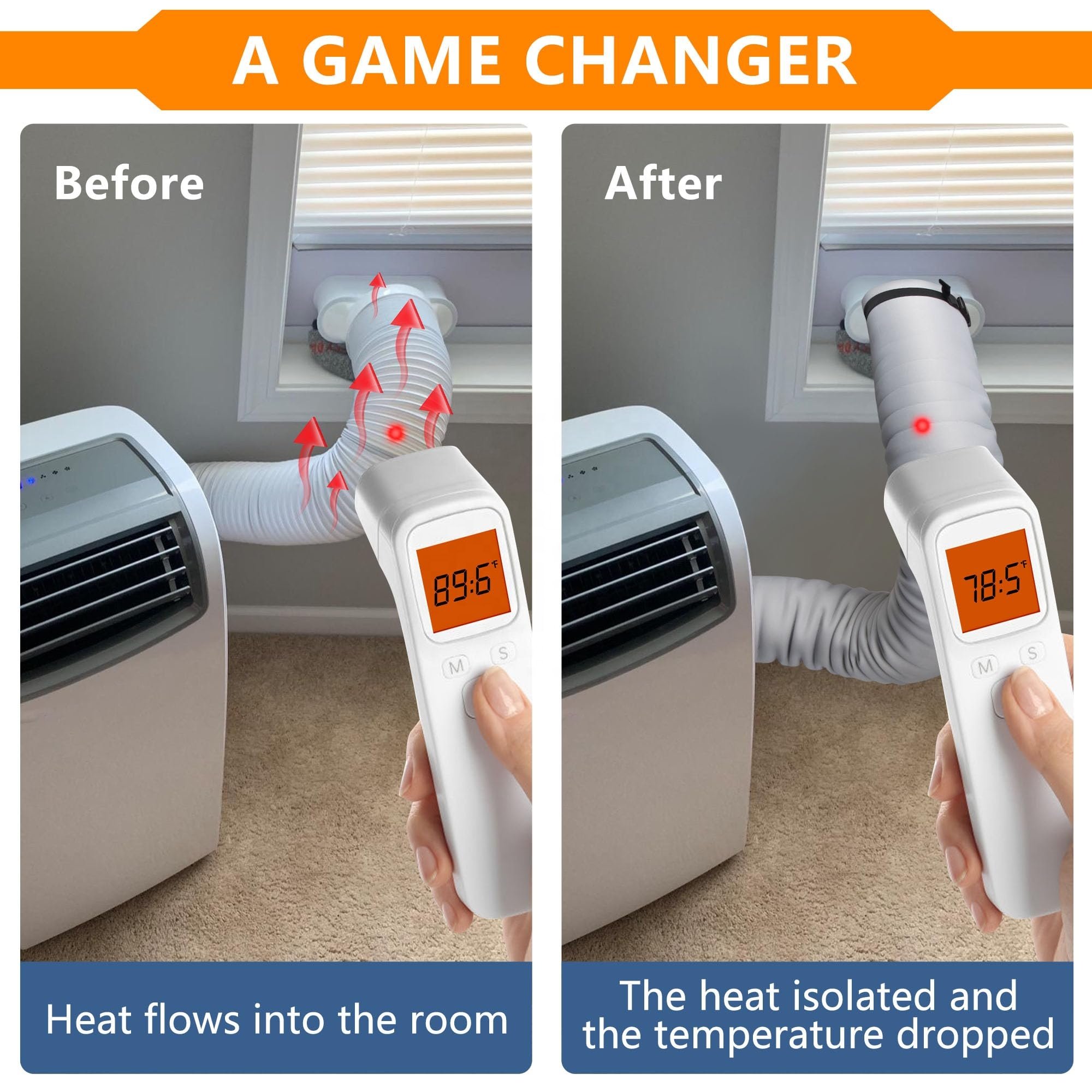 Light Gray 5/5.9inch AC Hose Insulation Sleeve Cover with 3*Adjustable Buckle Straps Air Conditioners Insulated Hose Cover Wrap