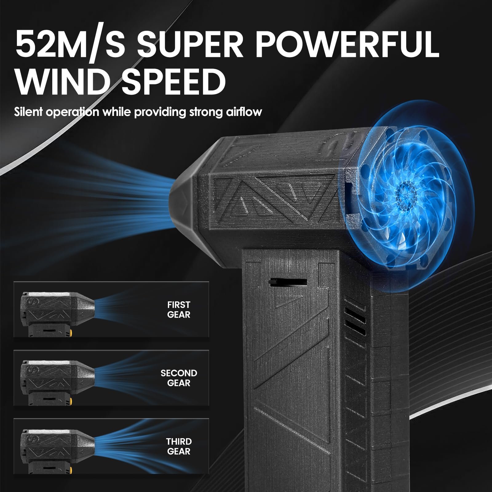 130000Rpm Mini Turbo Jet Fan Handheld High Pressure Computer Cleaner Rechargeable Air Blower Removing Dust Camping Fan