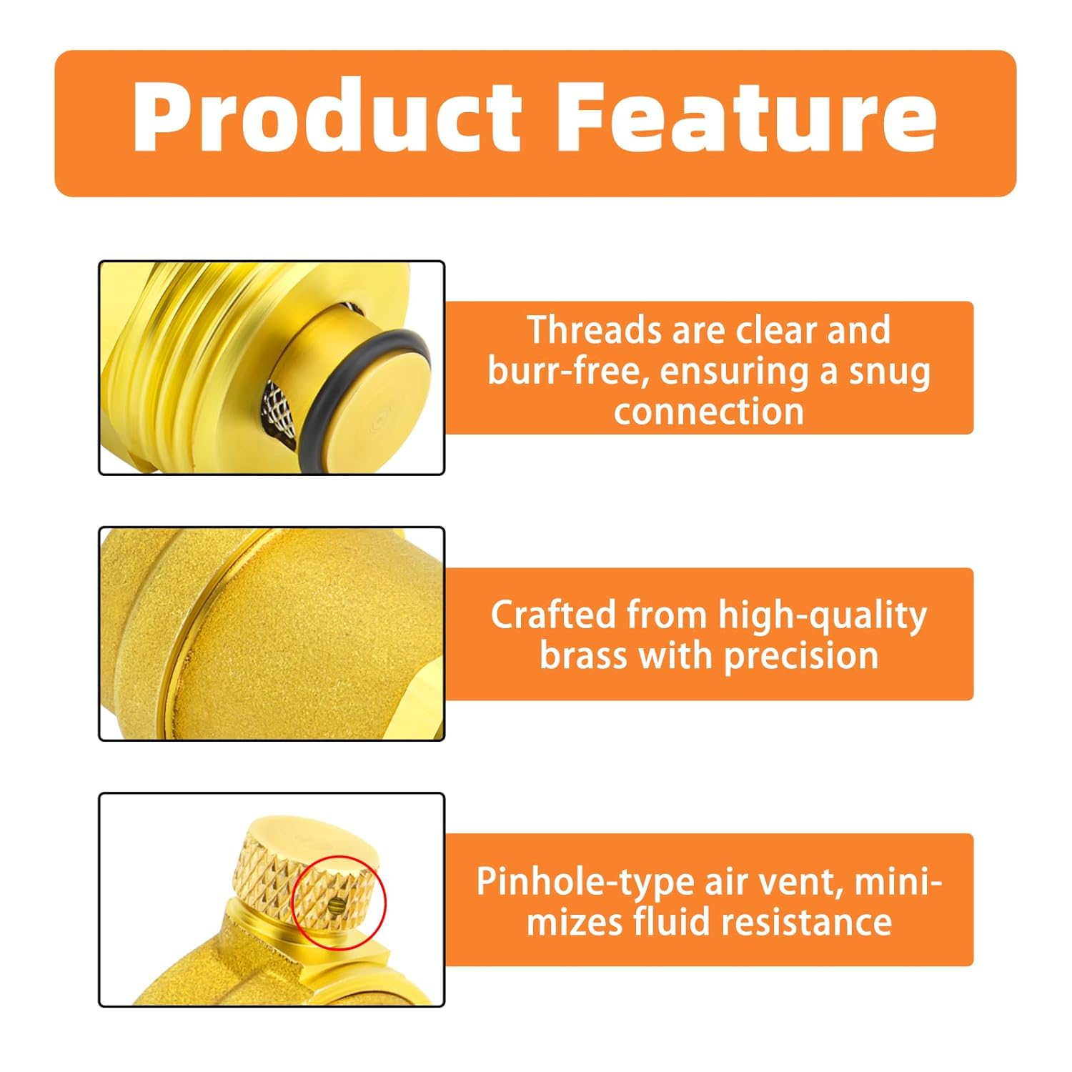 TMOK 3/4" Inch DN20 Side Brass Air Release Bleed Valve Automatic Air Vent Valve for Heating System Boilers Condenser