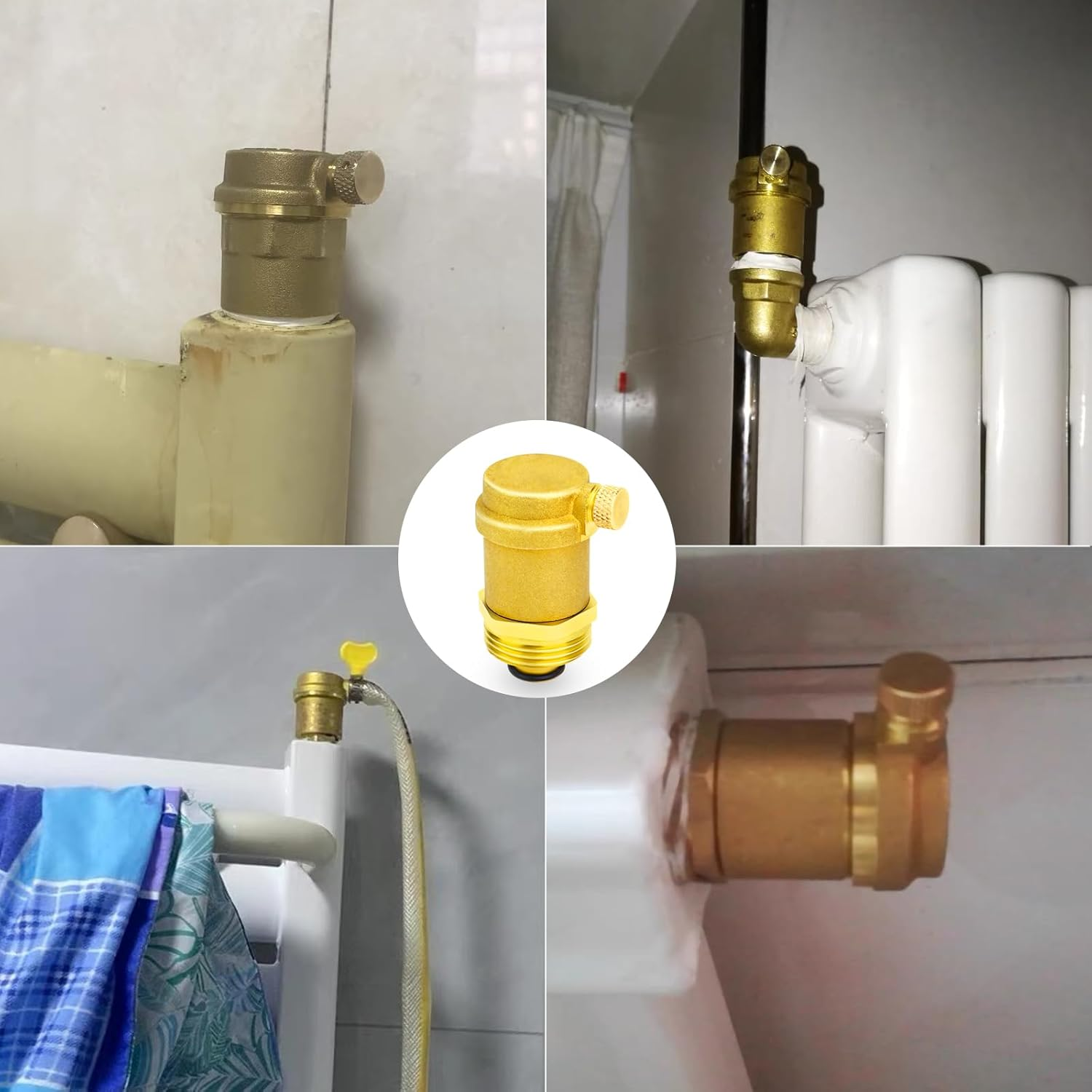 TMOK 3/4" Inch DN20 Side Brass Air Release Bleed Valve Automatic Air Vent Valve for Heating System Boilers Condenser