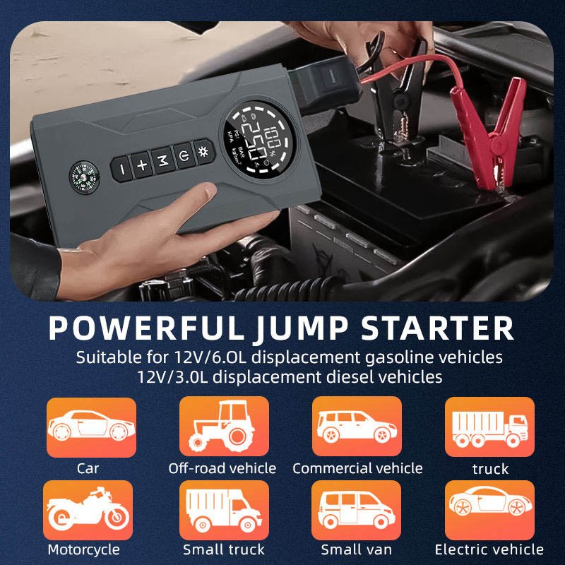 2000A Motorcycle Truck Energy Cube Power Booster Solar Generator Emergency Baseus Powerbank Car Jump Starter With Air Compressor
