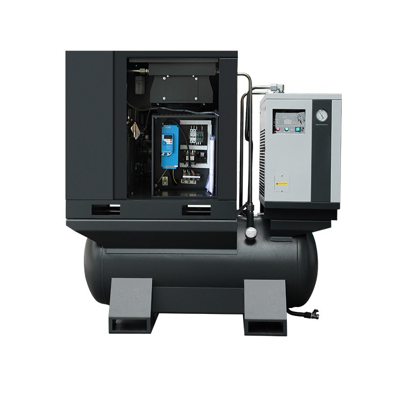 HANDE 7.5KW Permanent Magnet Integrated Four-in-one Industry Air Compressor Silent 10bar8bar Air Cooling3Ph Screw Air Compressor