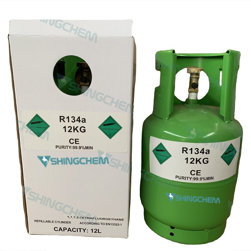 SHINGCHEM R134A Refillable Cylinders 12kg Refrigerant Gas Supplier Central Air Conditioning Refrigerant Gas R134