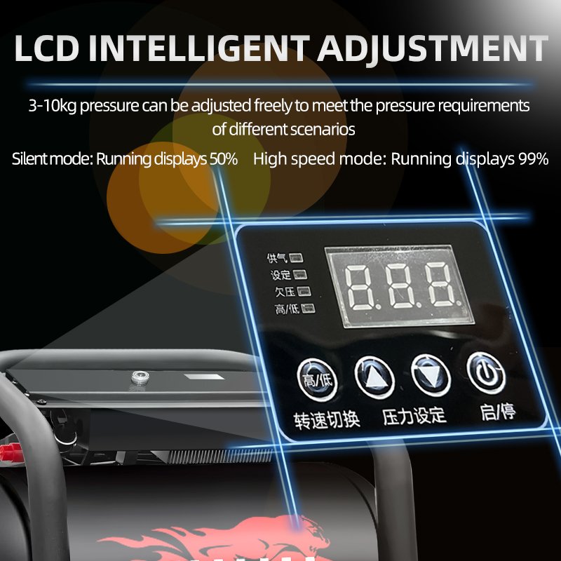 Low Noise Industrial Compressors 1.1KW 10Bar Permanent Magnet Frequency Portable Air Compressor