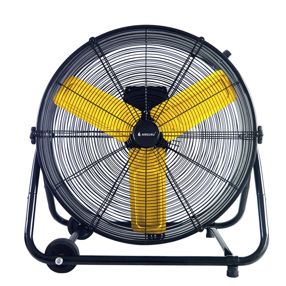 Industrial Blower Drum Fan 24 Inch Heavy Duty 3 Speed Air Circulation High Velocity Metal Fan for Warehouse