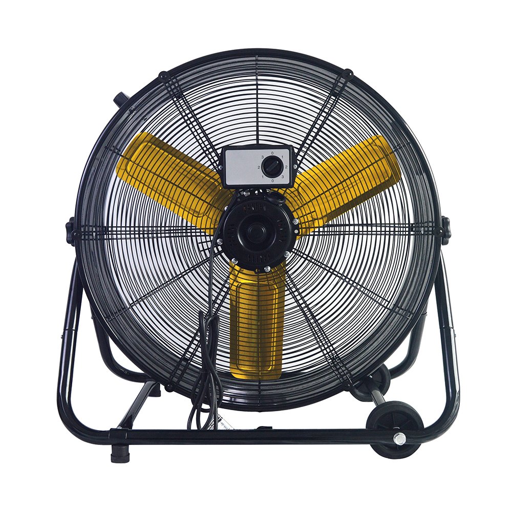 Industrial Blower Drum Fan 24 Inch Heavy Duty 3 Speed Air Circulation High Velocity Metal Fan for Warehouse