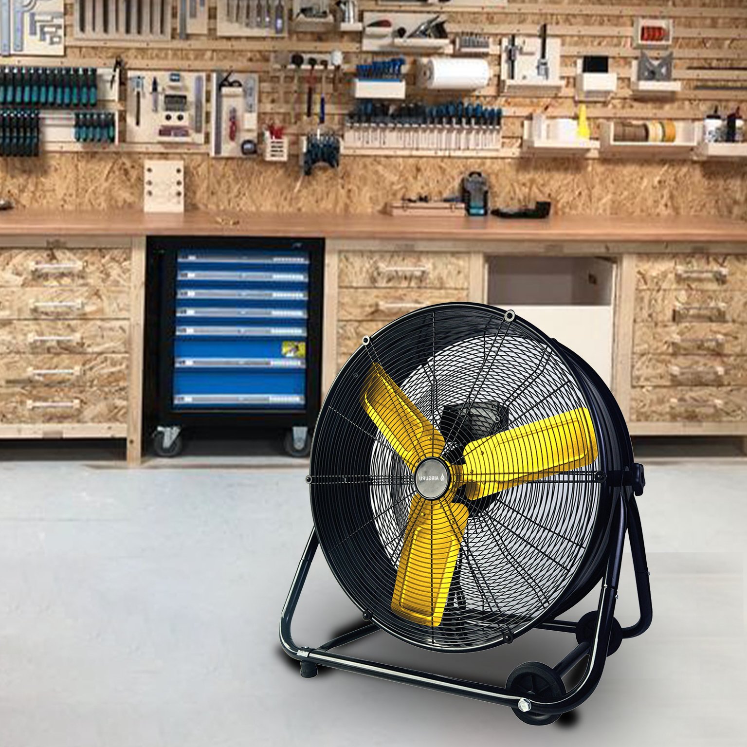 Industrial Blower Drum Fan 24 Inch Heavy Duty 3 Speed Air Circulation High Velocity Metal Fan for Warehouse