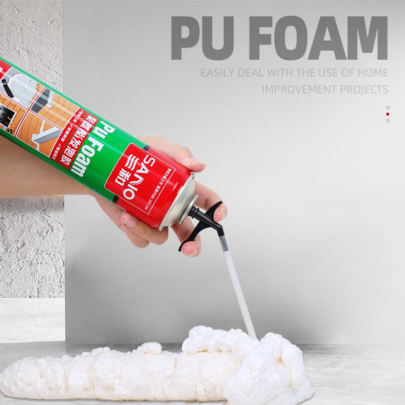 SANVO PU Foam 750ml Polyurethane Spray Foam Closed Cell Pu Foam Chemicals for Spray Insulation