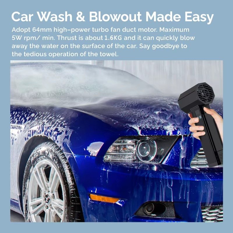 air Blower Machine 1600g Wind Pressure air Electric Blower for Drying Cars Dryer air Compressor Handheld Turbo Jet Blower Fan