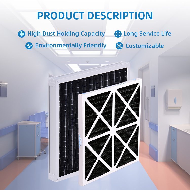 High Quality Pleated Commercial air Purifier Activated Carbon Dioxide Filter
