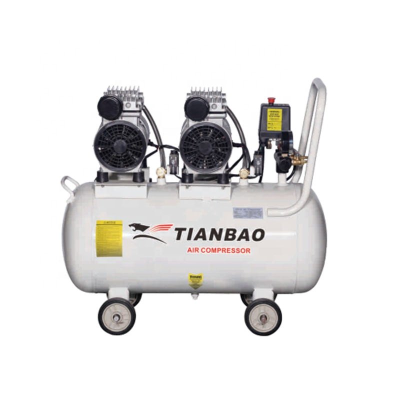Factory Price TIANBAO 550Wx2-50L Portable Vertical Oil Free Industrial Air Compressors for Sale