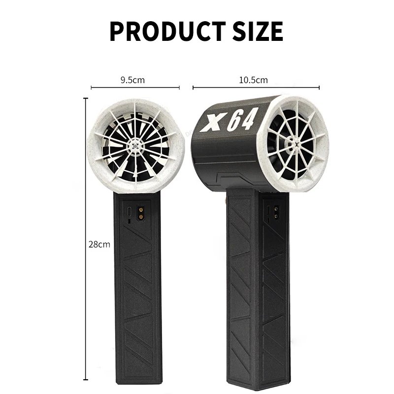 Portable 3D Printed 64mm Ducted Violent Turbofan Industrial Handheld Hair Dryer with Car Wash Dust Cross-Border Vacuum Cleaner