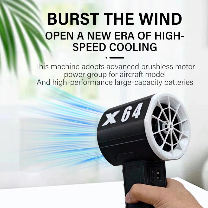 Portable 3D Printed 64mm Ducted Violent Turbofan Industrial Handheld Hair Dryer with Car Wash Dust Cross-Border Vacuum Cleaner