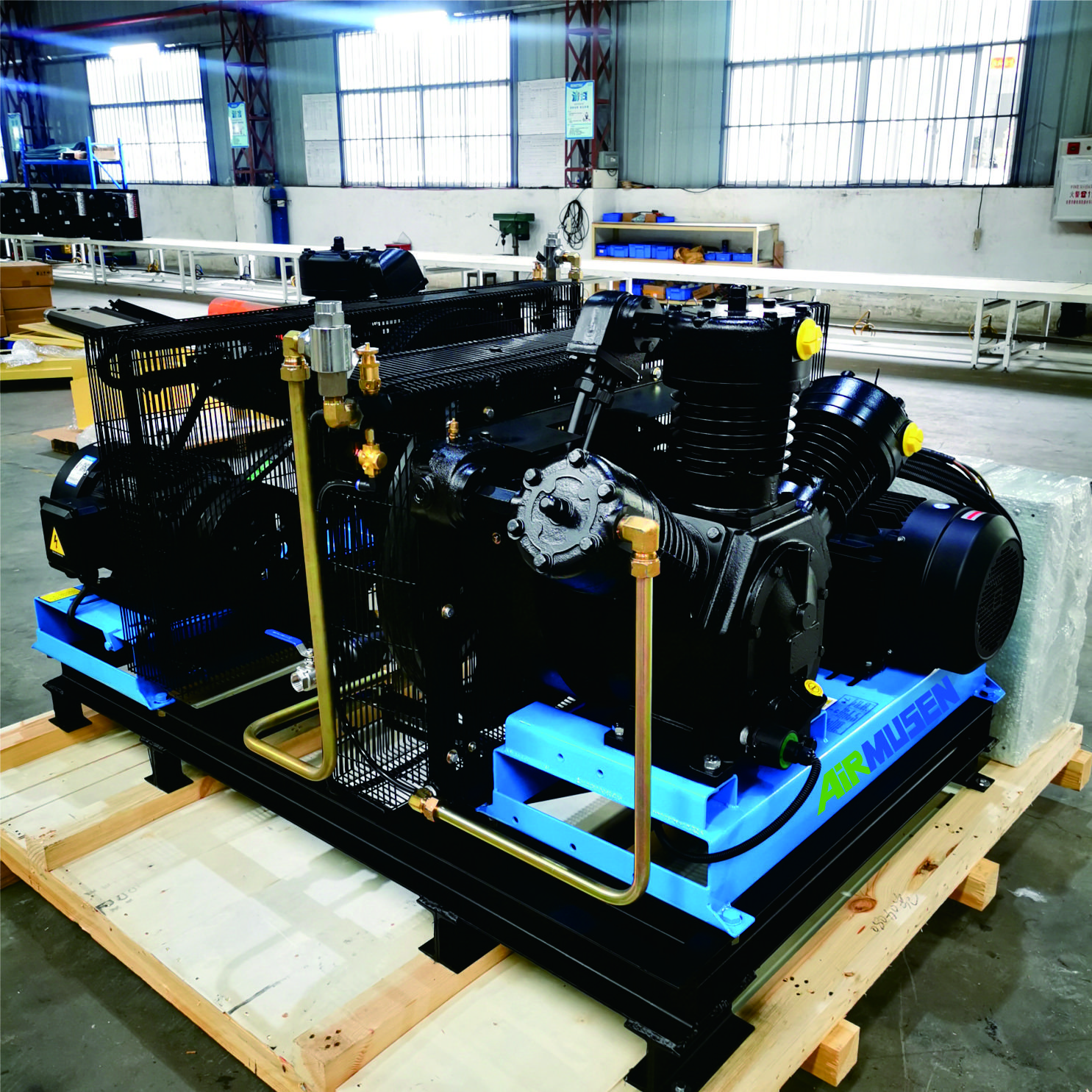 Medium High Pressure Two Stage Electrical Piston air Compressor 30 /35 bar 1.5/1.25 / 2.0 /2.2 M^3/min 18.5 / 22 /18.5*2/22*2kw