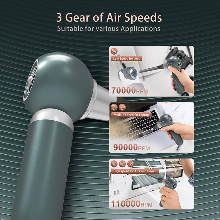 Jet Dryer 180000RPM Blower Electric Portable Air Duster Compressed Air Duster Jet Fan for Car Dry Keyboard Computer Cleaning