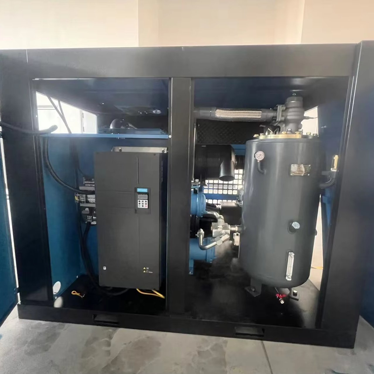 90kw Air Compressor with 380V Screw & Piston Type New Condition 500L Tank for Construction 15kw Motor Power Air Cooling