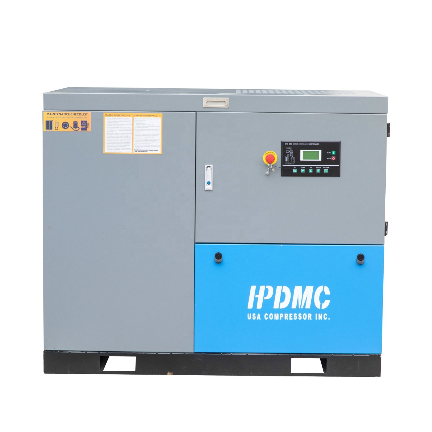 30HP 22KW Rotary Screw Air Compressor 120CFM 125PSI 208-230V and 460V 3 Phase Industrial Air Compressed System