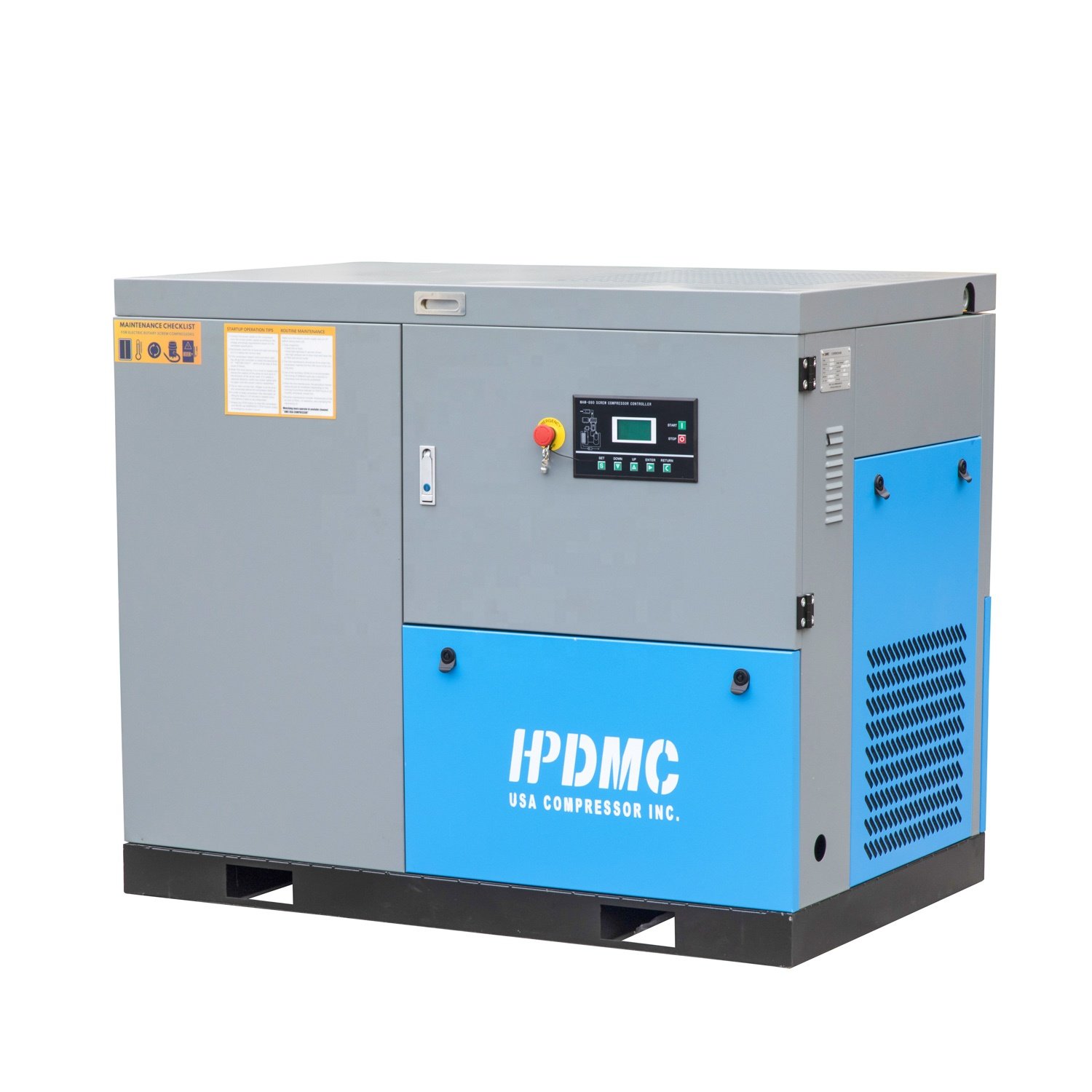 30HP 22KW Rotary Screw Air Compressor 120CFM 125PSI 208-230V and 460V 3 Phase Industrial Air Compressed System