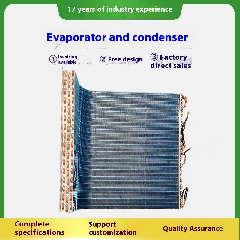 Custom-Made Fin Evaporator Refrigeration Display Cabinet Air Water Cooling Radiator Copper Tube Heat Exchanger Condenser-Direct