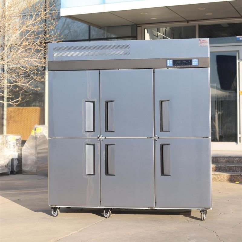 Xiangming Durable and Energy-saving 6-door All Stainless Steel Industrial Refrigerator, Commercial Vertical Kitchen Refrigerator
