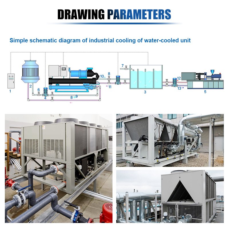 10HP Dry Cooler Air Conditioner Leaking Water Outside V Type Box Condensing Unit 5 Ton Chiller