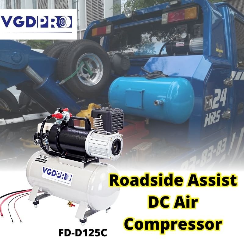 Professional 12V 25L Tank Weatherproof Heavy Duty Piston Type Portable Oil-Free Lifting Equipment DC Air Compressor