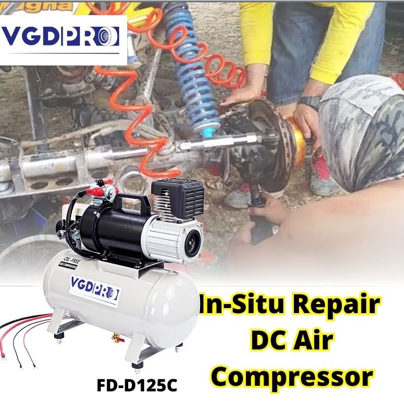 Professional 12V 25L Tank Weatherproof Heavy Duty Piston Type Portable Oil-Free Lifting Equipment DC Air Compressor