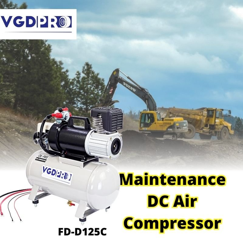 Professional 12V 25L Tank Weatherproof Heavy Duty Piston Type Portable Oil-Free Lifting Equipment DC Air Compressor