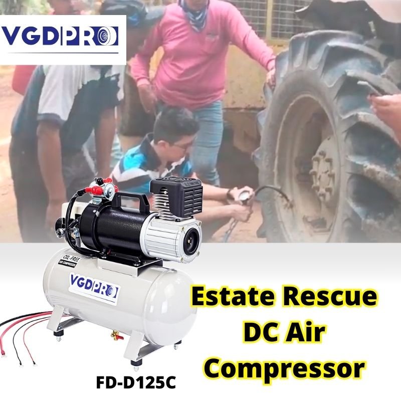 Professional 12V 25L Tank Weatherproof Heavy Duty Piston Type Portable Oil-Free Lifting Equipment DC Air Compressor