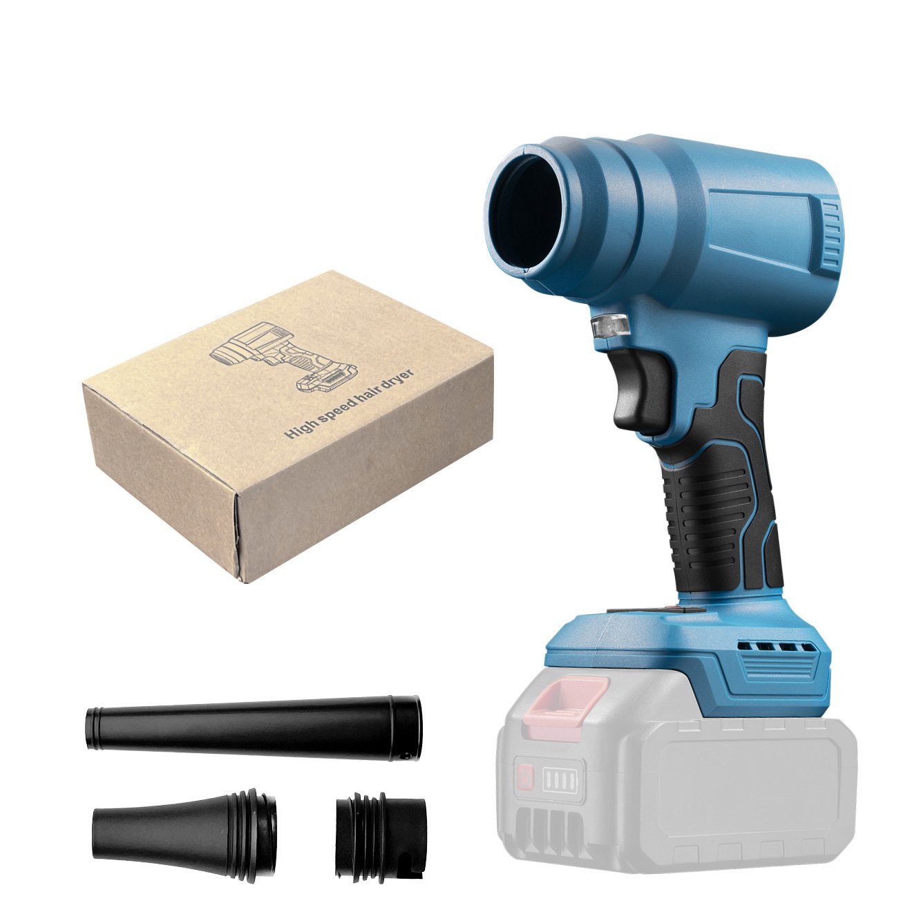 High-Power Lithium Battery Blower Fan Industrial Dust Removal Air Blower with Turbo for DIY Foreign Trade Model Violent Ducted