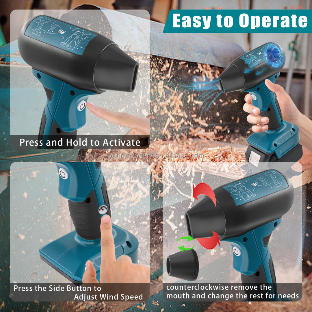 Cordless Dust Blower for Makita 18V Battery High Volume Compressed Air Duster for Keyboard Sawmill Room Camping BBQ Cleaning