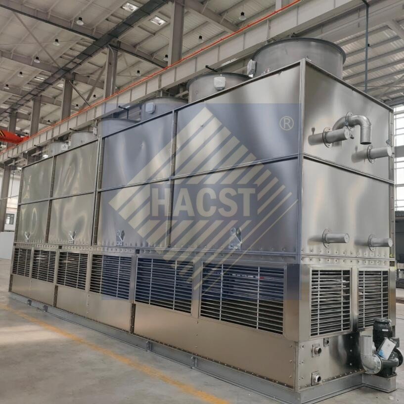 HACST Brand 1400KW Nh3 Adiabatic Condenser with Copper or Ss304 Tube